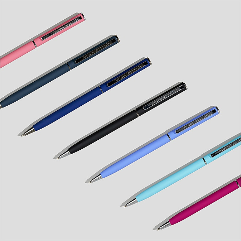 Ручка шариковая автоматическая BrunoVisconti® "PALERMO" цвет корпуса сине-черный, soft-touch, 0.7 мм