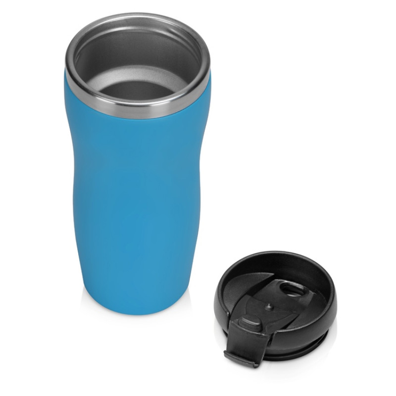 Термокружка "Mony Steel" 350 мл, soft touch, голубой