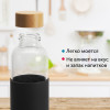 Бутылка для воды стеклянная "Refine", в чехле, 550 мл, черный Бутылка для воды стеклянная "Refine", в чехле, 550 мл, черный