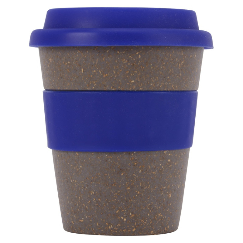 Стакан с силиконовой крышкой "Cafe", темно-синий