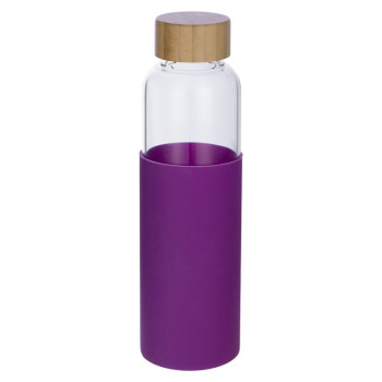 Бутылка для воды стеклянная "Refine", в чехле, 550 мл, фиолетовый