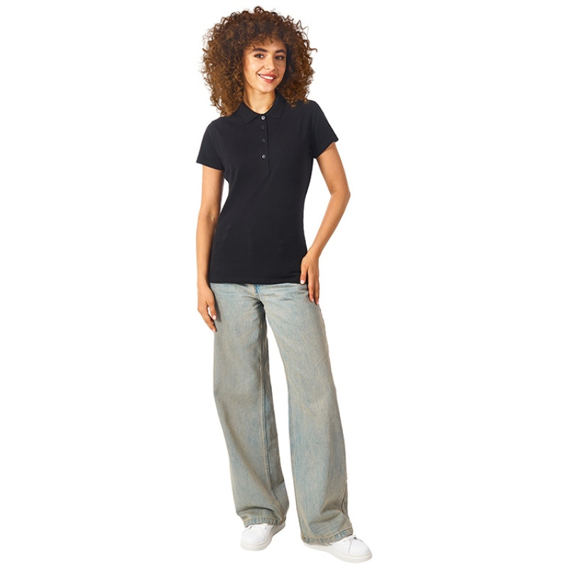 Рубашка поло "First" женская, черный