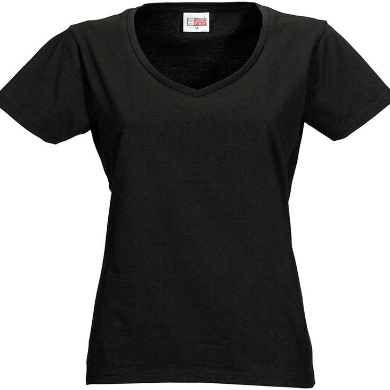 Футболка "Heavy Super Club" женская с V-образным вырезом, черный Футболка "Heavy Super Club" женская с V-образным вырезом, черный