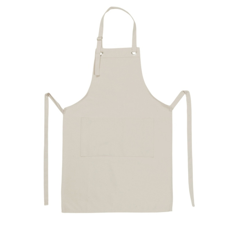 Хлопковый фартук Delight с карманом и регулируемыми завязками, бежевый