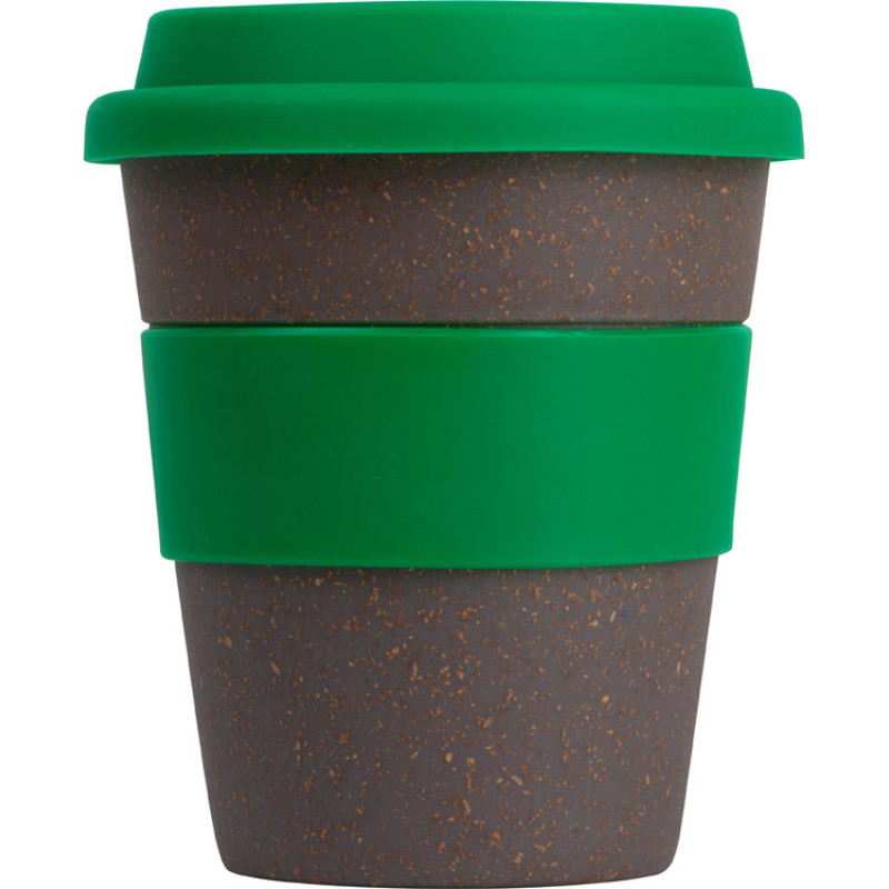 Стакан с силиконовой крышкой "Cafe", зеленый