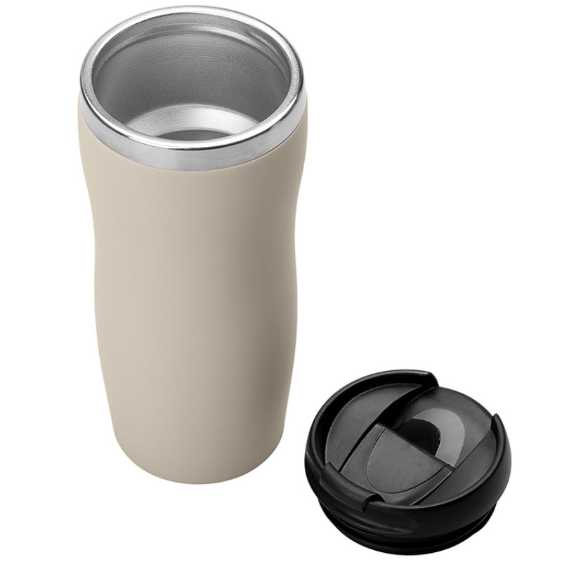 Термокружка "Mony Steel" 350 мл, soft touch, бежевый