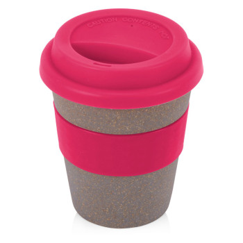 Стакан с силиконовой крышкой "Cafe", розовый