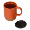 Кружка Denpasar с пробковым дном и крышкой, цветная с двух сторон, оранжевый
