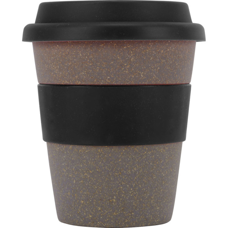 Стакан с силиконовой крышкой "Cafe", черный