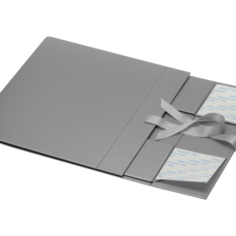 Коробка разборная на магнитах с лентами, серебристый