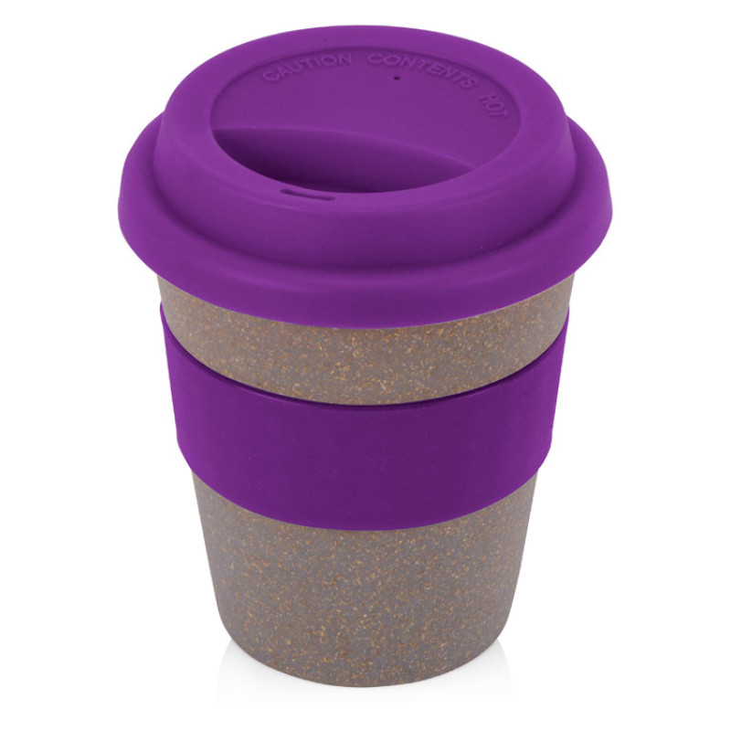 Стакан с силиконовой крышкой "Cafe", фиолетовый