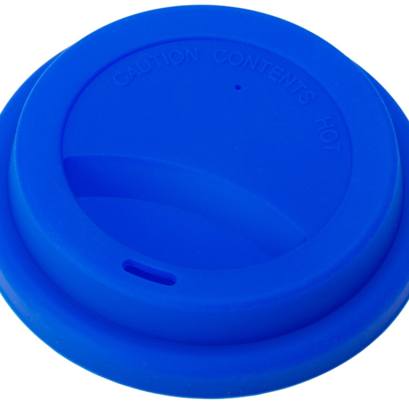 Стакан с силиконовой крышкой "Cafe", темно-синий