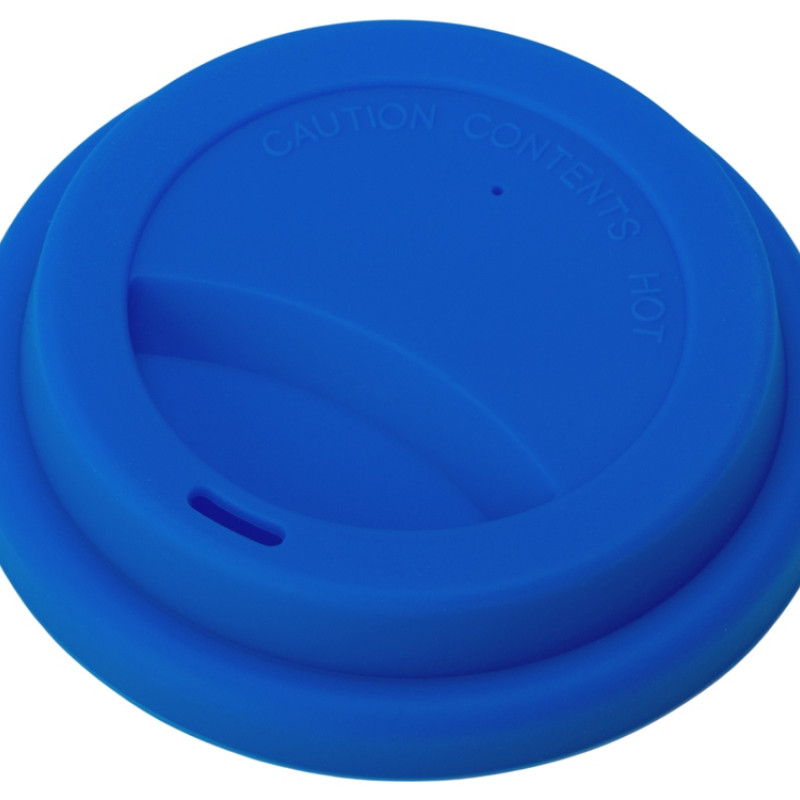 Стакан с силиконовой крышкой "Cafe", синий