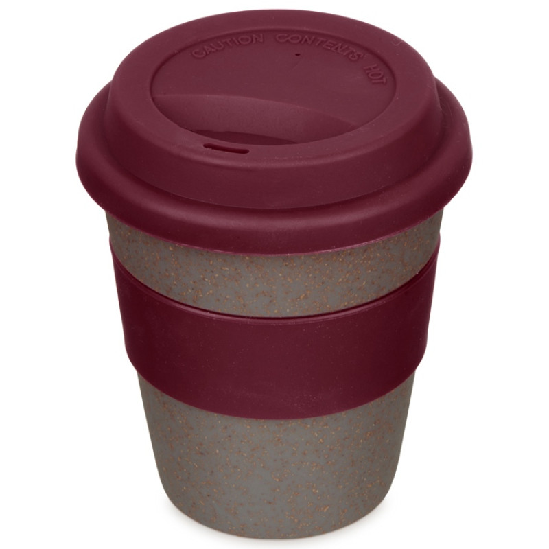 Стакан с силиконовой крышкой "Cafe", burgundy Стакан с силиконовой крышкой "Cafe", burgundy