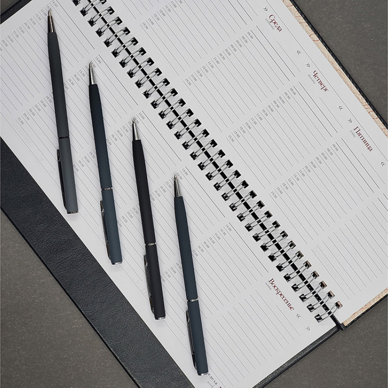 Ручка шариковая автоматическая BrunoVisconti® "PALERMO" цвет корпуса сине-черный, soft-touch, 0.7 мм