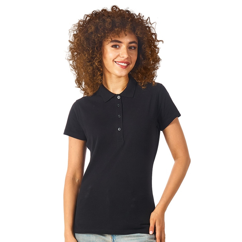 Рубашка поло "First" женская, черный