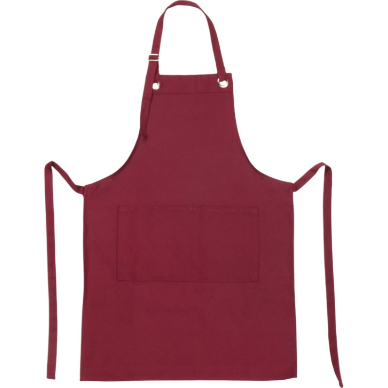 Хлопковый фартук Delight с карманом и регулируемыми завязками, бургунди