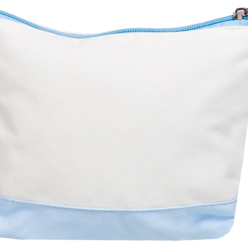 Косметичка хлопковая Cotton, белый/голубой