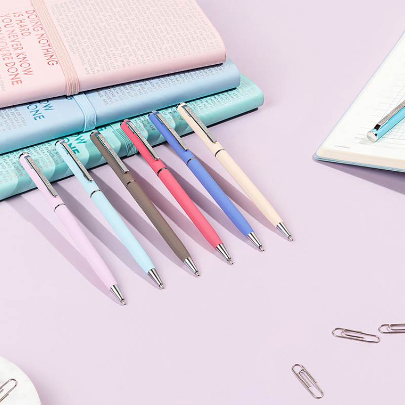 Ручка шариковая автоматическая BrunoVisconti® "PALERMO" цвет корпуса серый, soft-touch, 0.7 мм