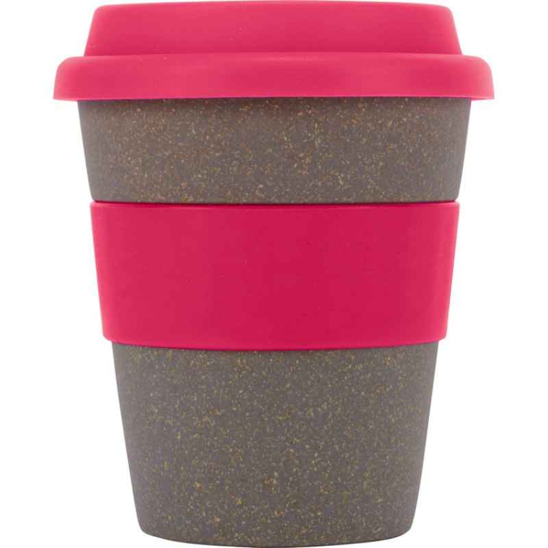 Стакан с силиконовой крышкой "Cafe", розовый