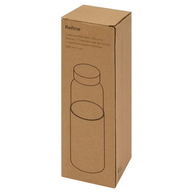 Бутылка для воды стеклянная "Refine", в чехле, 550 мл, желтый