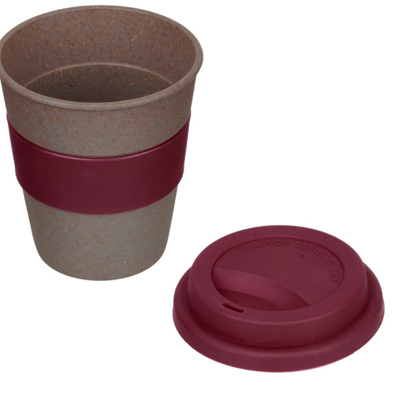 Стакан с силиконовой крышкой "Cafe", burgundy Стакан с силиконовой крышкой "Cafe", burgundy