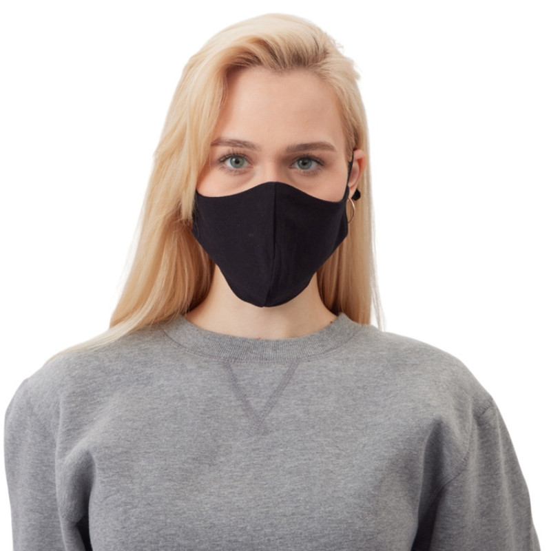 Маска для лица многоразовая с фиксаторами, черная