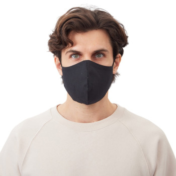Маска для лица многоразовая из хлопка, анатомической формы, черный