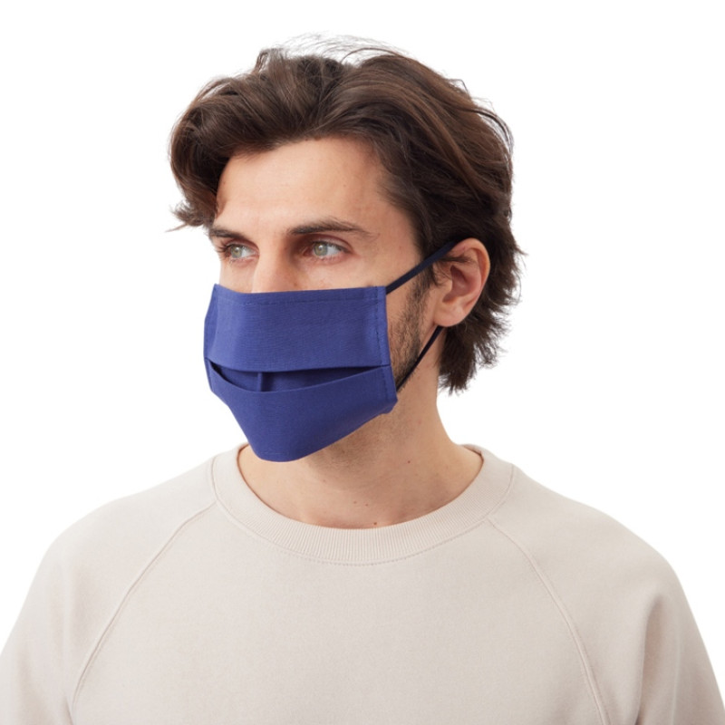 Маска для лица многоразовая из хлопка, синий