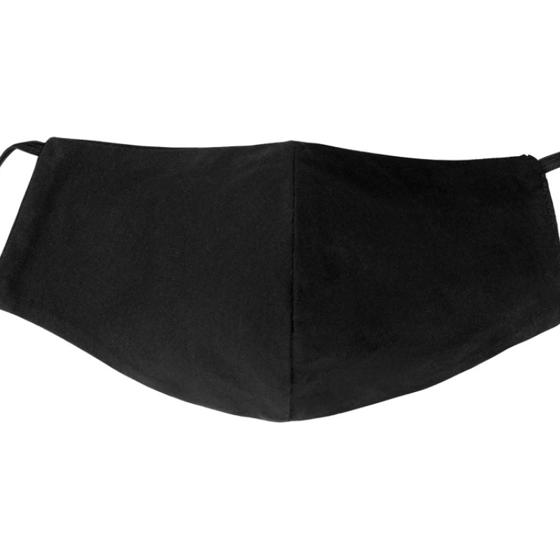 Маска для лица многоразовая с фиксаторами, черная