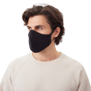 Маска для лица многоразовая с фиксаторами, черная