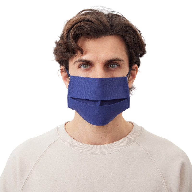 Маска для лица многоразовая из хлопка, синий