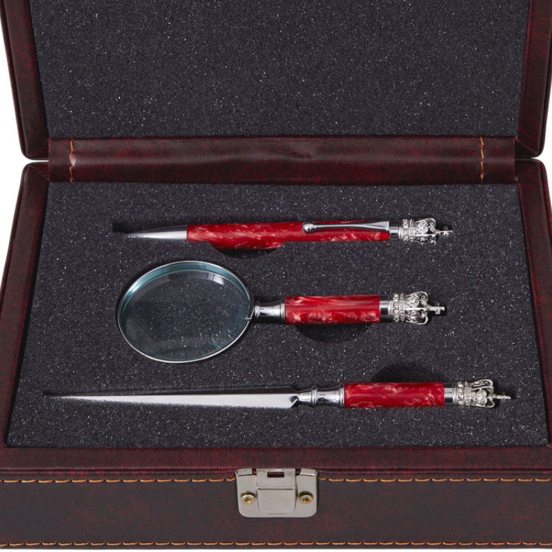 Набор «Принц Уэльский» : ручка шариковая, лупа, нож для бумаг