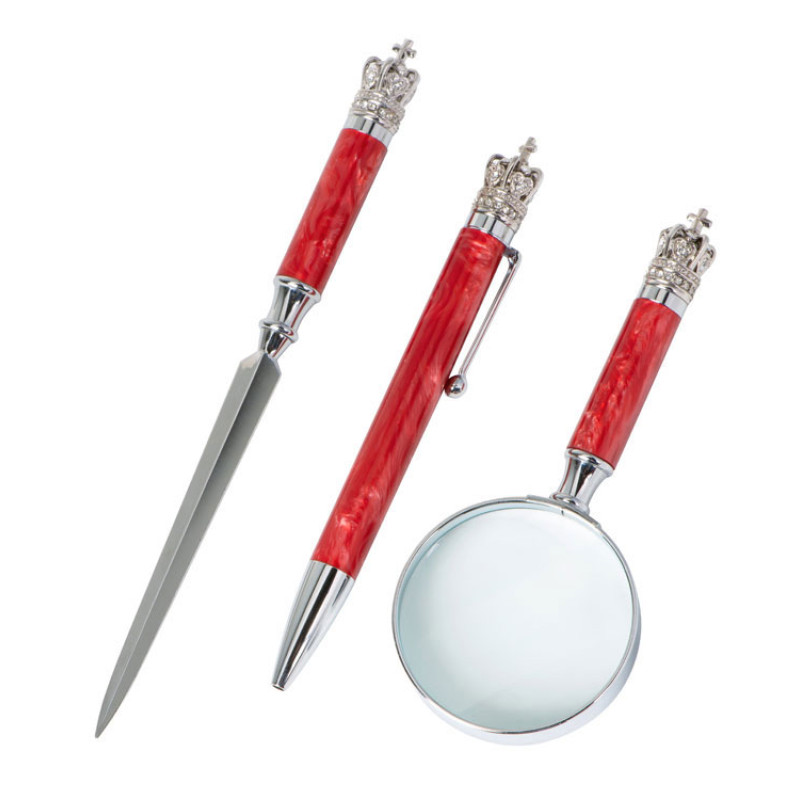 Набор «Принц Уэльский» : ручка шариковая, лупа, нож для бумаг