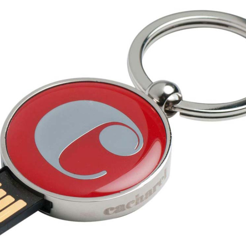 Набор Cacharel: шариковая ручка, брелок с флеш-картой USB 2. на 4 Гб, красный/серебристый