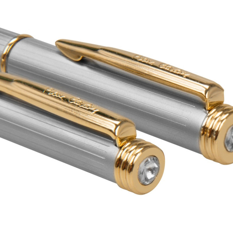 Набор Pierre Cardin PEN&PEN: ручка шариковая + роллер. Цвет - серебристо-бежевый. Упаковка Е.