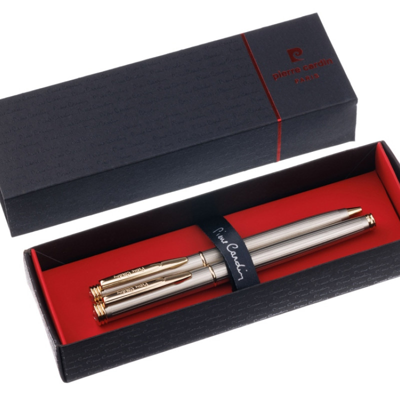 Набор Pierre Cardin PEN&PEN: ручка шариковая + роллер. Цвет - серебристо-бежевый. Упаковка Е.