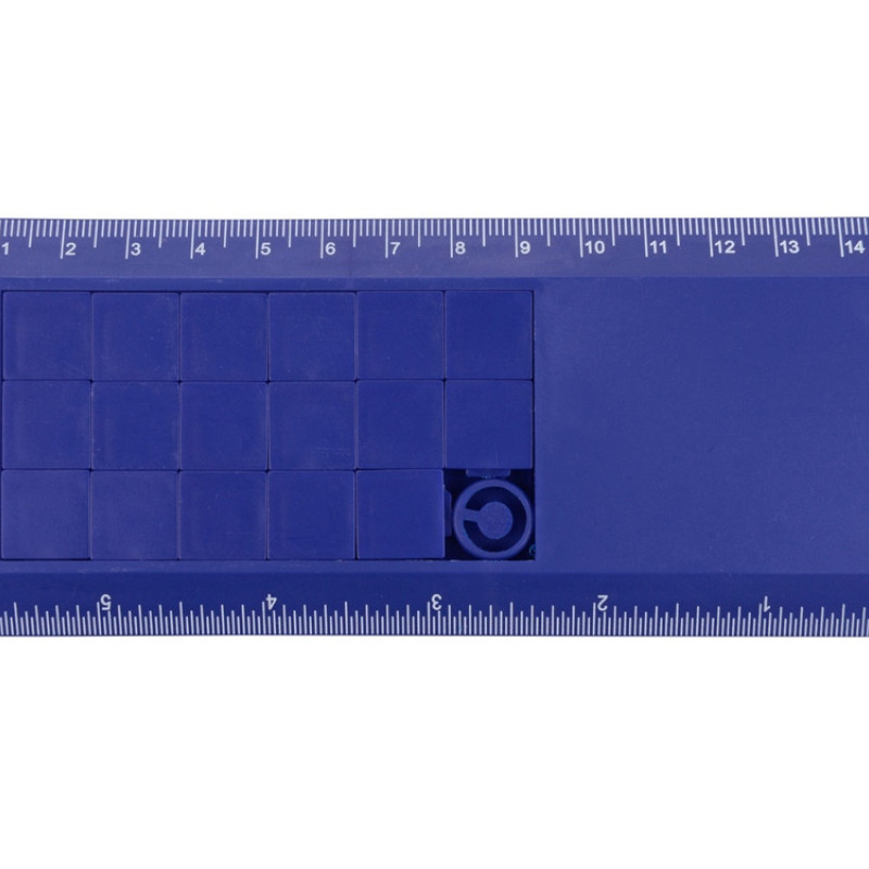 Линейка с игрой «Пятнашки», синий