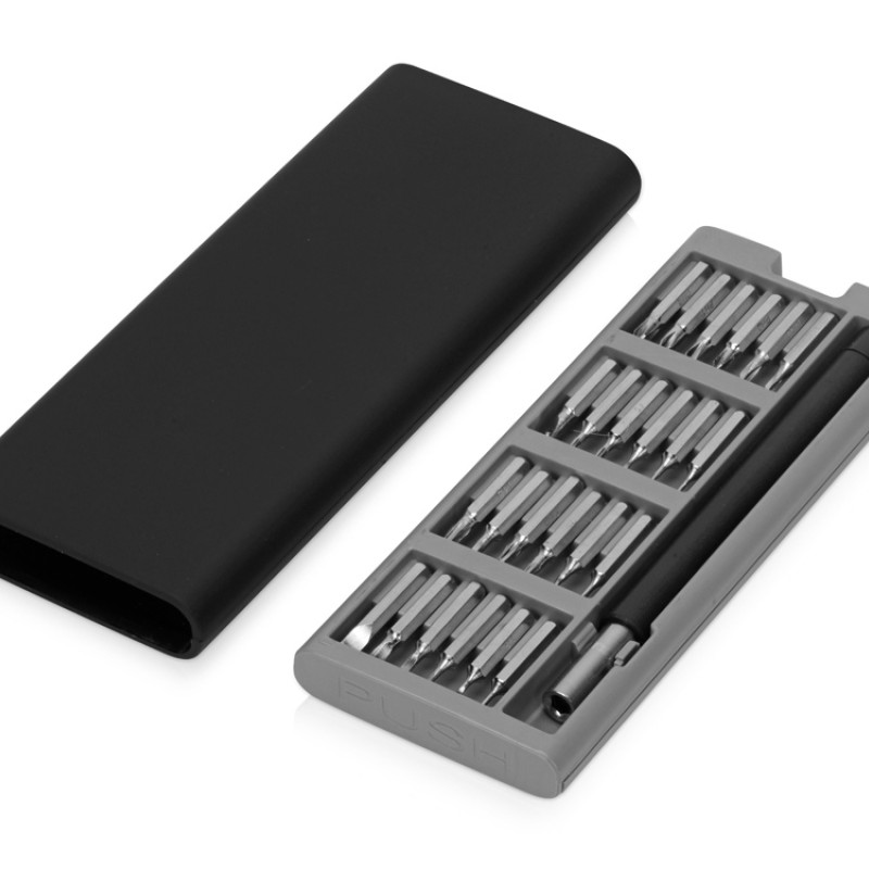 Отвертка с набором из 24 насадок "Bits", черный