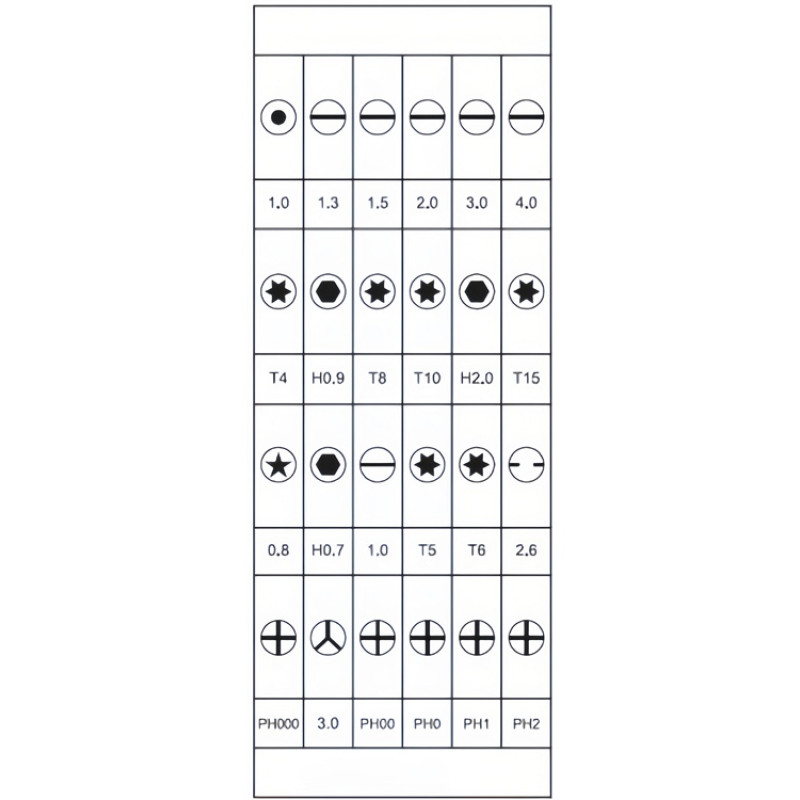 Отвертка с набором из 24 насадок "Bits", черный