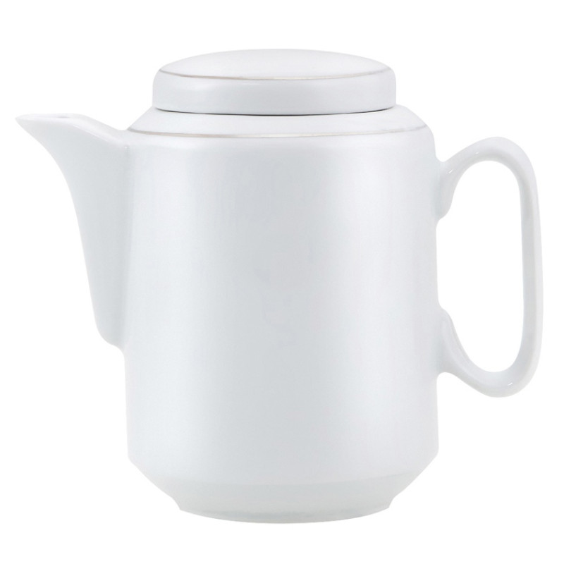 Чайный набор с подстаканником и фарфоровым чайником «ЭГОИСТ-М», серебристый/белый