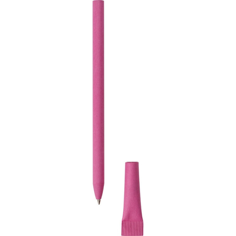 Ручка картонная с колпачком "Recycled", фуксия