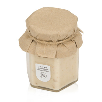 Крем-мёд с кокосом и миндалём 250 в шестигранной банке