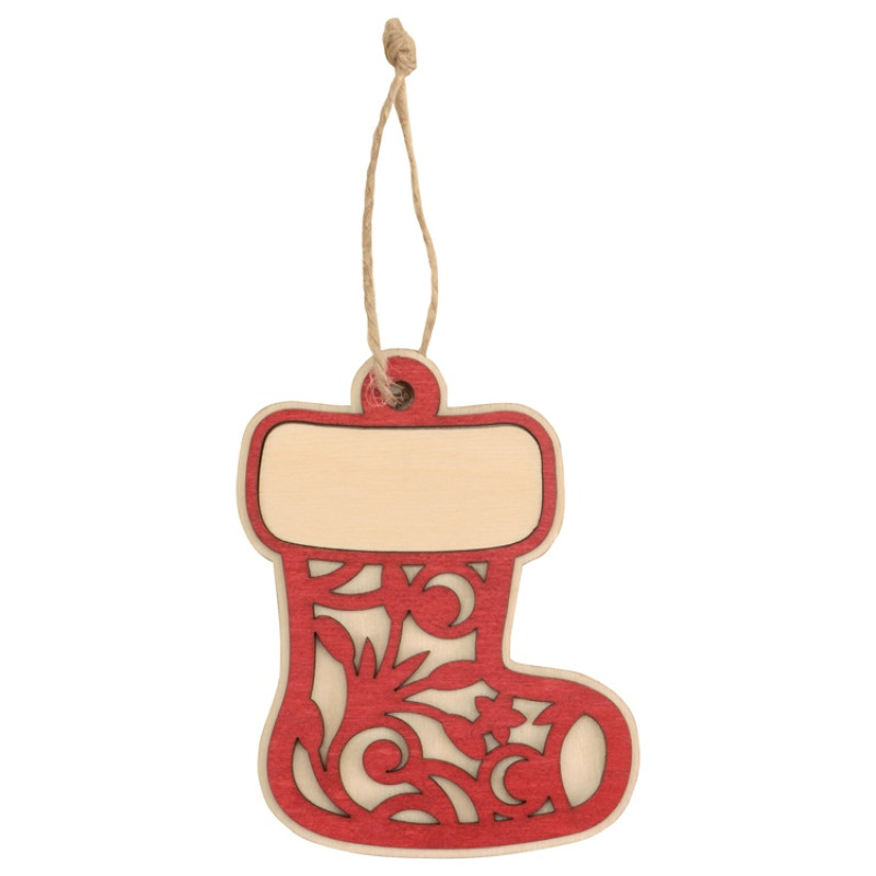 Подвеска деревянная «Новогодний валенок»