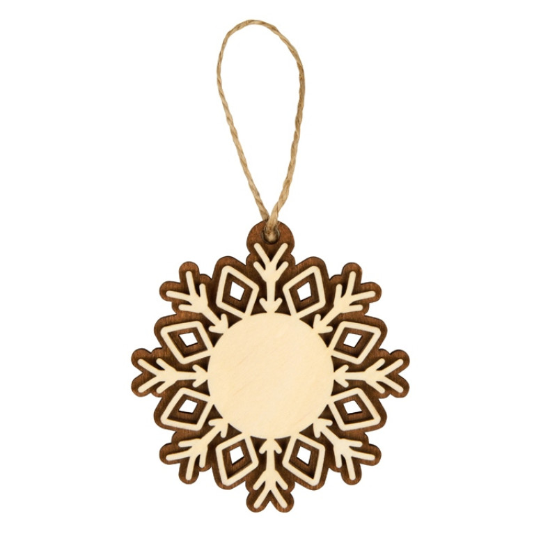 Подвеска «Снежинка», натуральный/коричневый