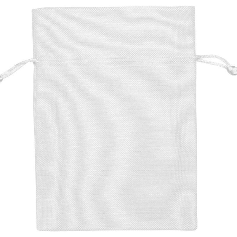 Мешочек подарочный, искусственный лен, средний, белый