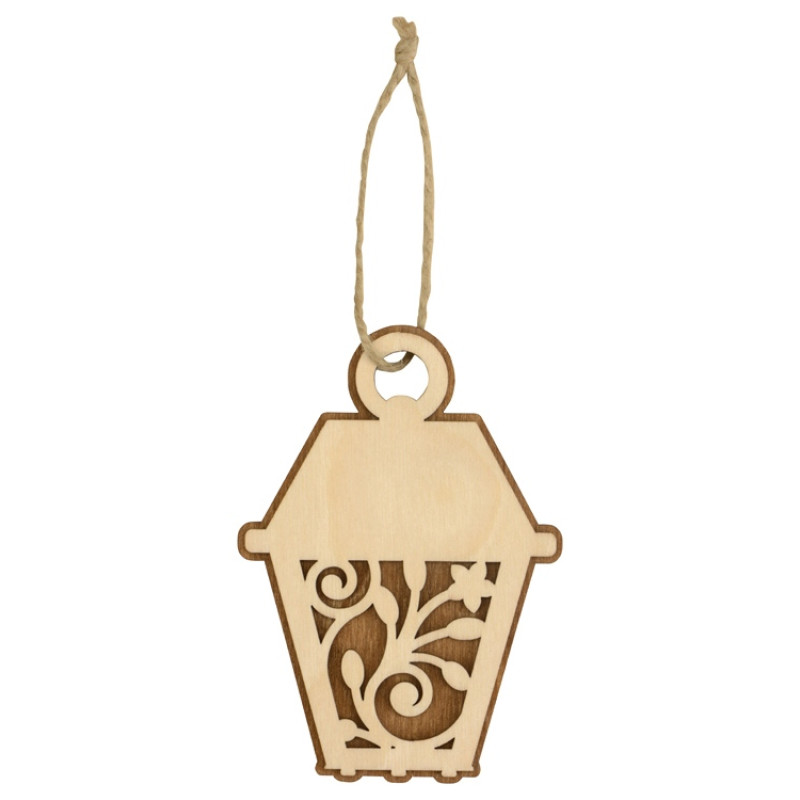 Подвеска деревянная «Новогодний фонарик»