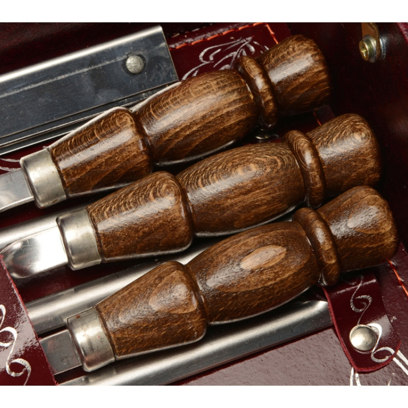 Набор подарочный, 041-6м/0,5 серебро, темно-бордовый