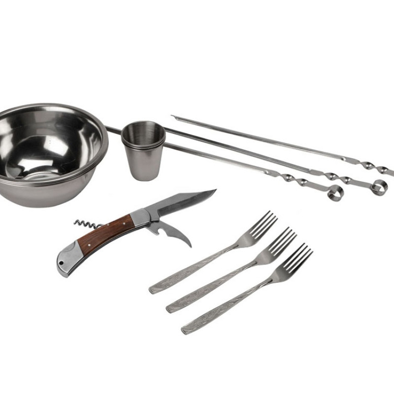 Набор «Подарочный» с многофункциональным ножом, темно-коричневый/бордовый