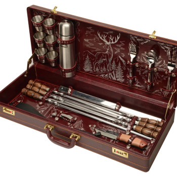 Набор подарочный, 041-6м/0,5 серебро, темно-бордовый